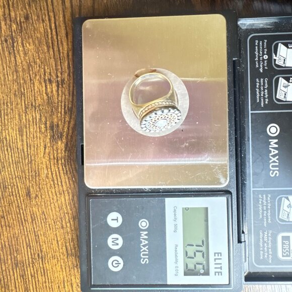 VTG Sterling Silver 925 Signet Style Shield Design Statement RIng Size 6.75 - Picture 10 of 12